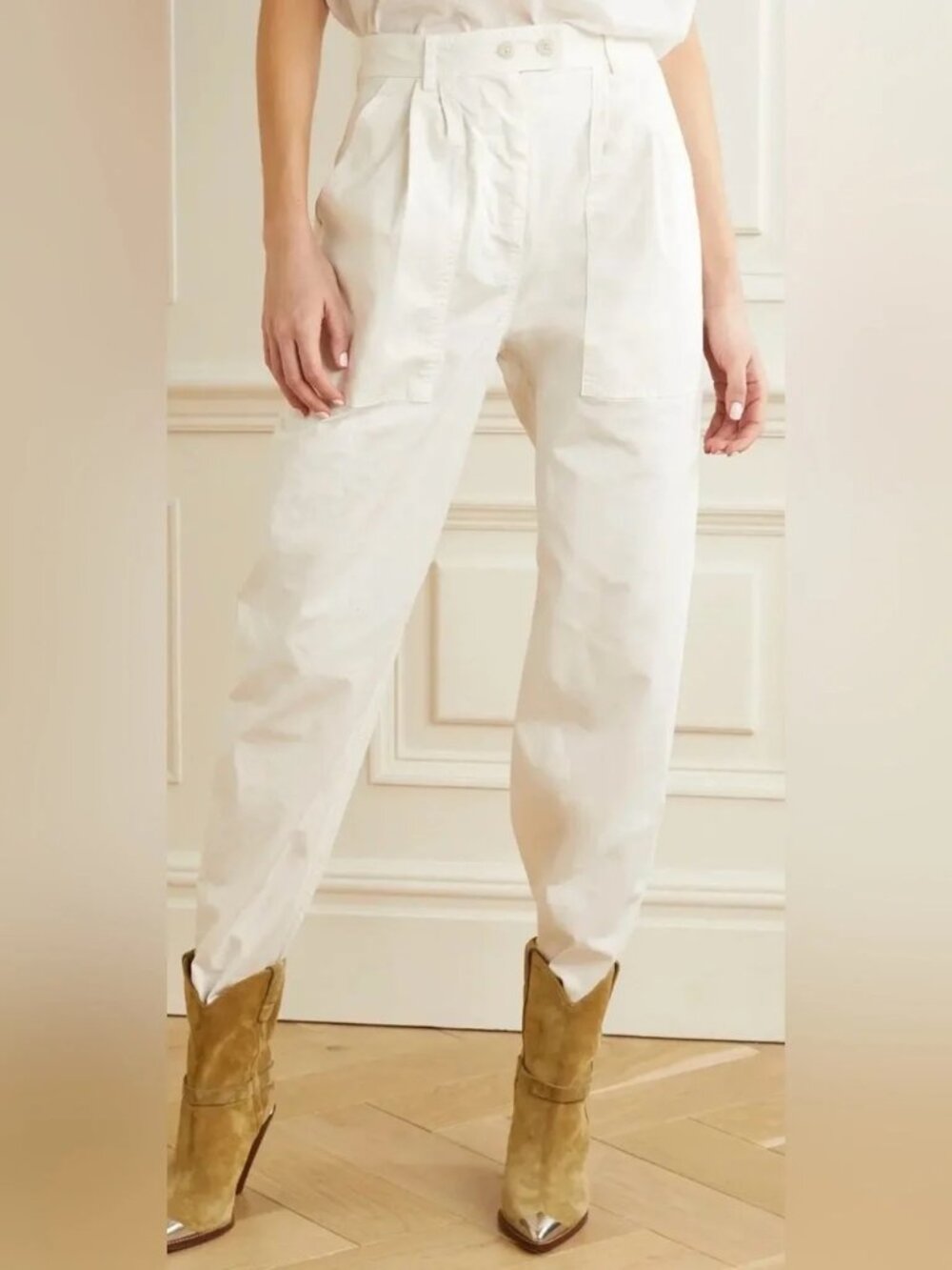 Nili Lotan Cyro Pants in White Sand - Picture 4 of 15